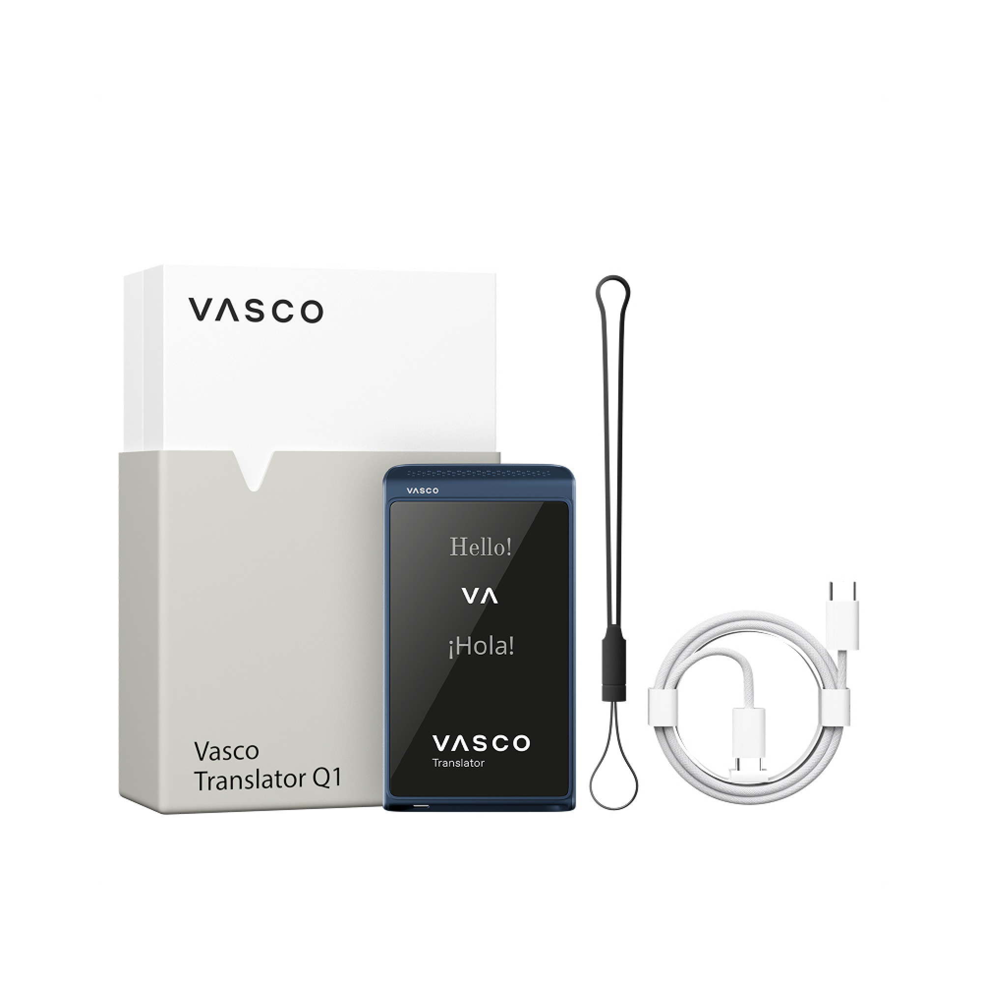 Голосовой переводчик с функцией клонирования голоса Vasco Translator Q1 Slate Blue